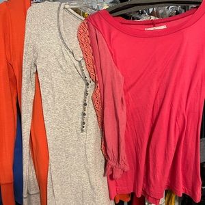 Bundle of 3 Free People long sleeve shirts. Size M
